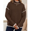 ZESICA Fall Sweater for Women Mock Neck Oversized Outfits(Coffee)