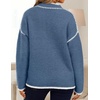 ZESICA Fall Sweater for Women Mock Neck Oversized Outfits(Dustyblue)