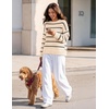 ZESICA Women’s 2026 Casual Long Sleeve Striped Pullover Sweaters(Apricot)