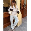 ZESICA Women’s 2026 Casual Long Sleeve Striped Pullover Sweaters(Beige)