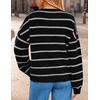 ZESICA Women’s 2026 Casual Long Sleeve Striped Pullover Sweaters(Black)