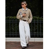 ZESICA Women’s 2026 Casual Long Sleeve Striped Pullover Sweaters(Brown)