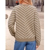 ZESICA Women’s 2026 Casual Long Sleeve Striped Pullover Sweaters(Brown)