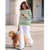 ZESICA Women’s 2026 Casual Long Sleeve Striped Pullover Sweaters(Green)