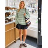 ZESICA Women’s 2026 Casual Long Sleeve Striped Pullover Sweaters(Green)