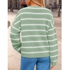 ZESICA Women’s 2026 Casual Long Sleeve Striped Pullover Sweaters(Green)