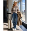 ZESICA Women’s 2026 Casual Long Sleeve Striped Pullover Sweaters(Khaki)