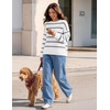ZESICA Women’s 2026 Casual Long Sleeve Striped Pullover Sweaters(White)