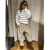 ZESICA Women’s 2026 Casual Long Sleeve Striped Pullover Sweaters(White)