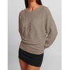 ZESICA Womens 2026 Fall Long Sleeve Floral Ruched Cute Sweaters(Cashmere)