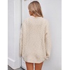 ZESICA Womens 2026 Fall Oversized Chunky Cable Knit Tunic Sweaters(Apricot)