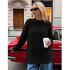 ZESICA Womens 2026 Fall Oversized Chunky Cable Knit Tunic Sweaters(Black)