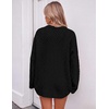 ZESICA Womens 2026 Fall Oversized Chunky Cable Knit Tunic Sweaters(Black)