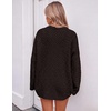 ZESICA Womens 2026 Fall Oversized Chunky Cable Knit Tunic Sweaters(Coffee)
