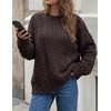 ZESICA Womens 2026 Fall Oversized Chunky Cable Knit Tunic Sweaters(Coffee)