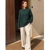ZESICA Womens 2026 Fall Oversized Chunky Cable Knit Tunic Sweaters(Darkgreen)
