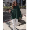 ZESICA Womens 2026 Fall Oversized Chunky Cable Knit Tunic Sweaters(Darkgreen)
