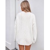 ZESICA Womens 2026 Fall Oversized Chunky Cable Knit Tunic Sweaters(White)