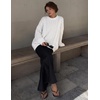 ZESICA Womens 2026 Fall Oversized Chunky Cable Knit Tunic Sweaters(White)