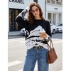 ZESICA Women’s 2026 Fall Winter Crewneck Oversized Printed Sweaters(Black)
