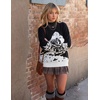 ZESICA Women’s 2026 Fall Winter Crewneck Oversized Printed Sweaters(Black)