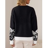 ZESICA Women’s 2026 Fall Winter Crewneck Oversized Printed Sweaters(Black)