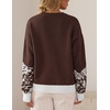 ZESICA Women’s 2026 Fall Winter Crewneck Oversized Printed Sweaters(Brown)