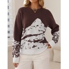 ZESICA Women’s 2026 Fall Winter Crewneck Oversized Printed Sweaters(Brown)
