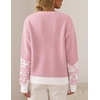 ZESICA Women’s 2026 Fall Winter Crewneck Oversized Printed Sweaters(Pink)