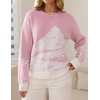ZESICA Women’s 2026 Fall Winter Crewneck Oversized Printed Sweaters(Pink)