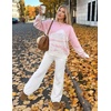 ZESICA Women’s 2026 Fall Winter Crewneck Oversized Printed Sweaters(Pink)
