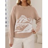 ZESICA Women’s 2026 Fall Winter Crewneck Oversized Printed Sweaters(Sand)