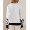 ZESICA Women’s 2026 Fall Winter Crewneck Oversized Printed Sweaters(White)