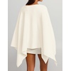 ZESICA Women’s Fall Batwing Oversized Knitted Shawls Poncho Sweaters(Beige)
