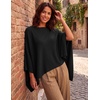 ZESICA Women’s Fall Batwing Oversized Knitted Shawls Poncho Sweaters(Black)