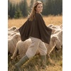 ZESICA Women’s Fall Batwing Oversized Knitted Shawls Poncho Sweaters(Brown)