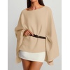 ZESICA Women’s Fall Batwing Oversized Knitted Shawls Poncho Sweaters(Camel)