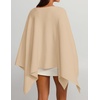 ZESICA Women’s Fall Batwing Oversized Knitted Shawls Poncho Sweaters(Camel)