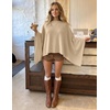 ZESICA Women’s Fall Batwing Oversized Knitted Shawls Poncho Sweaters(Camel)
