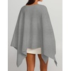 ZESICA Women’s Fall Batwing Oversized Knitted Shawls Poncho Sweaters(Grey)