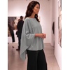 ZESICA Women’s Fall Batwing Oversized Knitted Shawls Poncho Sweaters(Grey)