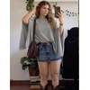 ZESICA Women’s Fall Batwing Oversized Knitted Shawls Poncho Sweaters(Grey)