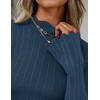 ZESICA Women’s Fall Bell Long Sleeve Knit Sweaters Scalloped Mock Neck Tops(Dustyblue)