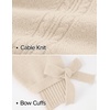 ZESICA Womens Fall Cute Bow Cable Knit Pullover Cozy Sweaters(Apricot)