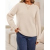 ZESICA Womens Fall Cute Bow Cable Knit Pullover Cozy Sweaters(Apricot)