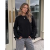 ZESICA Womens Fall Cute Bow Cable Knit Pullover Cozy Sweaters(Black)