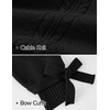 ZESICA Womens Fall Cute Bow Cable Knit Pullover Cozy Sweaters(Black)