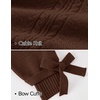 ZESICA Womens Fall Cute Bow Cable Knit Pullover Cozy Sweaters(Brown)
