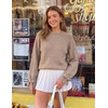 ZESICA Womens Fall Cute Bow Cable Knit Pullover Cozy Sweaters(Camel)