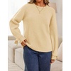 ZESICA Womens Fall Cute Bow Cable Knit Pullover Cozy Sweaters(Light Yellow)